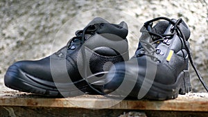 Black Leather Safety Shoes