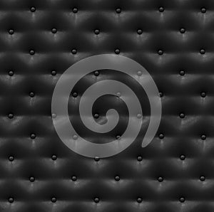 Black leather seamless pattern with buttons for background