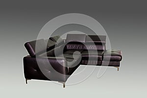 Black leather sofa for office