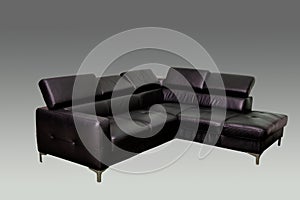 Black leather sofa
