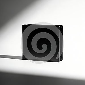 Black Leather Wallet on Surface