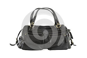 Black leather woman bag