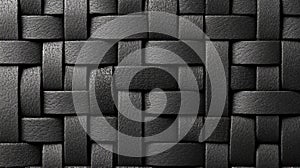 Black Leather Woven Pattern Texture Background