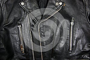 Black leather with zipper