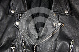 Black leather with zipper