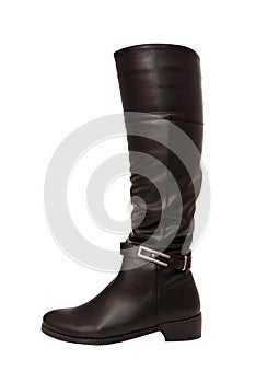 Black leathern jackboot