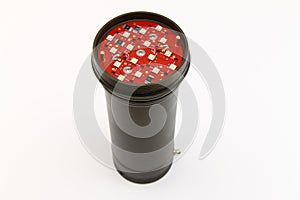 Black LED torch isolated on white background