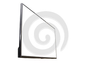 Black LED tv television screen mockup mock up, blank on white background