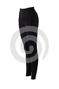 Black leggings pants isolated on white