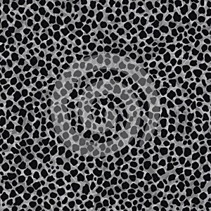 Black Leopard Print Seamless Texture. Seamless pattern of black leopard spots on a textured background