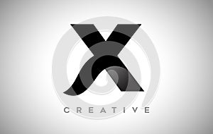 Black Letter X Logo Design with Minimalist Creative Look and soft Shaddow on Black background Vector