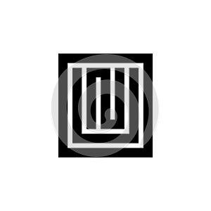 Black letter OUN NUO initial logo icon