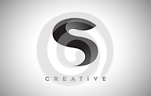 Black Letter S Logo Design with Minimalist Creative Look and soft Shaddow on Black background Vector