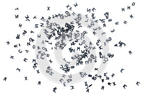 Black letters of the alphabet