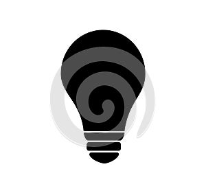 Black Light bulb icon with concept of idea. Vector isolated on w