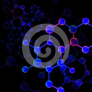 Black light molecule bond background ()