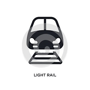 black light rail isolated vector icon. simple element illustration from transportation concept vector icons. light rail editable