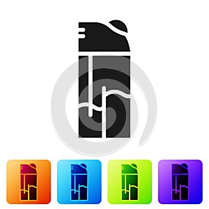 Black Lighter icon isolated on white background. Set icons in color square buttons. Vector