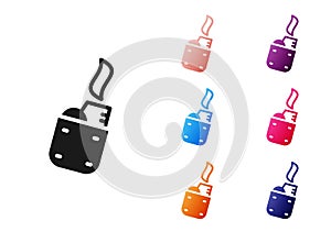 Black Lighter icon isolated on white background. Set icons colorful. Vector