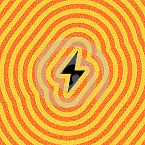 Black Lightning Bolt on Warm Ripples