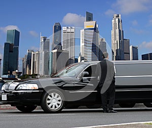 Black limousine in Singapore