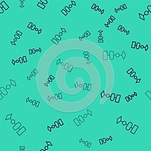 Black line Algorithm icon isolated seamless pattern on green background. Algorithm symbol design from Artificial