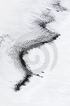 Black line in Antarctic Ice and Snow