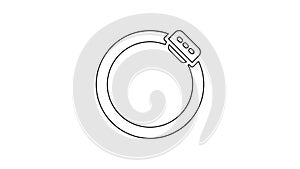 Black line Bicycle brake disc icon isolated on white background. 4K Video motion graphic animation