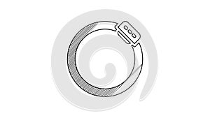 Black line Bicycle brake disc icon isolated on white background. 4K Video motion graphic animation