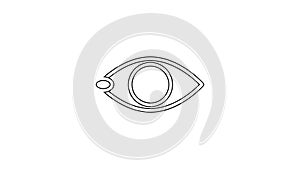 Black line Blindness icon isolated on white background. Blind sign. 4K Video motion graphic animation