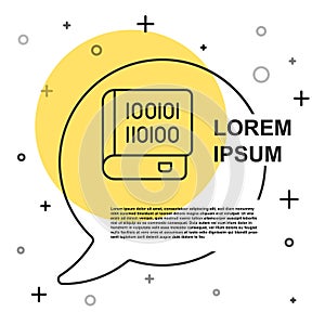 Black line Books about programming icon isolated on white background. Programming language concept. PHP, CSS, XML, HTML