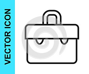 Black line Briefcase icon isolated on white background. Business case sign. Business portfolio. Vector