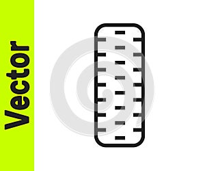 Black line Car tire wheel icon isolated on white background. Vector Illustration.