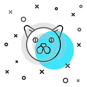 Black line Cat icon isolated on white background. Animal symbol. Random dynamic shapes. Vector
