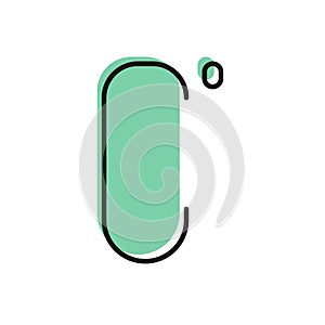 Black line Celsius icon isolated on white background. Vector Illustration