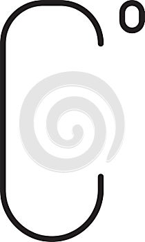 Black line Celsius icon isolated on white background. Vector Illustration