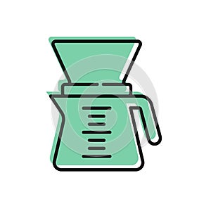 Black line Chemex icon isolated on white background. Alternative methods of brewing coffee. Coffee culture. Vector