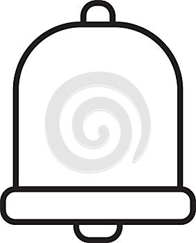 Black line Church bell icon isolated on white background. Alarm symbol, service bell, handbell sign, notification symbol