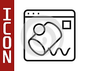 Black line Data visualisation icon isolated on white background. Vector