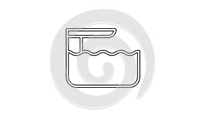 Black line Diving board or springboard icon isolated on white background. 4K Video motion graphic animation