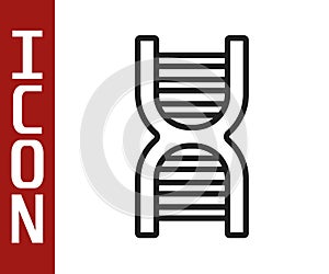 Black line DNA symbol icon isolated on white background. Vector