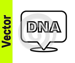 Black line DNA symbol icon isolated on white background. Vector