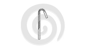 Black line Drinking plastic straw icon isolated on white background. 4K Video motion graphic animation