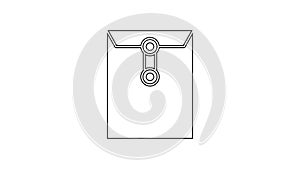 Black line Envelope icon isolated on white background. Email message letter symbol. 4K Video motion graphic animation