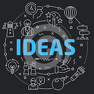 Black Line Flat Circle illustration ideas