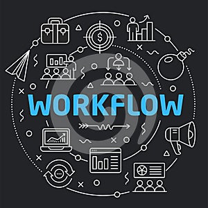 Black Line Flat Circle illustration workflow