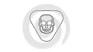 Black line Guitar pick icon isolated on white background. Musical instrument. 4K Video motion graphic animation