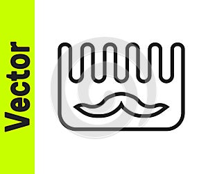 Black line Hairbrush icon isolated on white background. Comb hair sign. Barber symbol. Vector