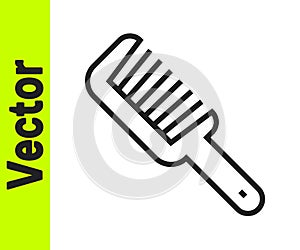 Black line Hairbrush icon isolated on white background. Comb hair sign. Barber symbol. Vector