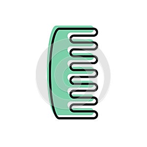 Black line Hairbrush icon isolated on white background. Comb hair sign. Barber symbol. Vector Illustration